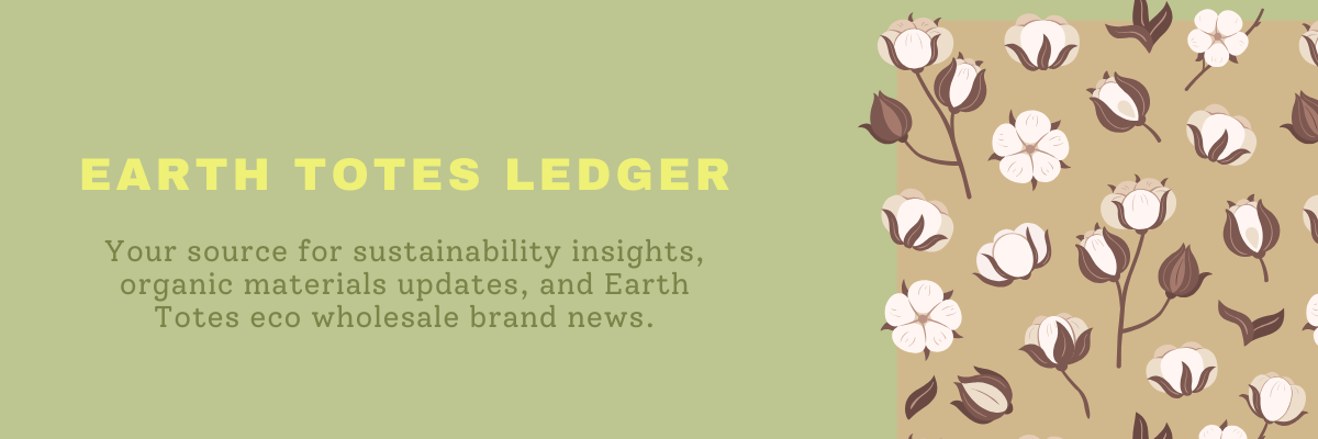 Earth Totes Ledger with text and floral pattern on a green background
