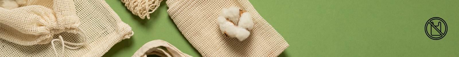 cotton bags and bud with no plastic bag logo on the side