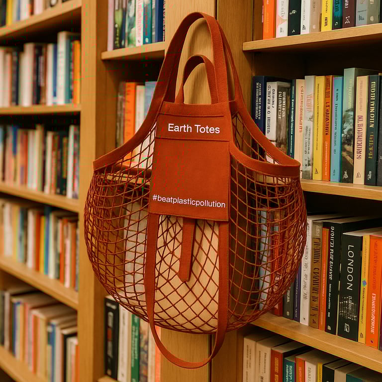 CARA Organic Cotton Pocket-Fold Mesh Tote Double-handled Terracotta