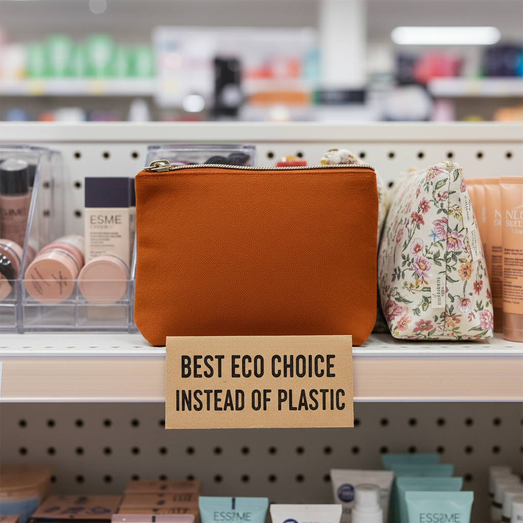 red organic cotton cosmetic bag Earth Totes