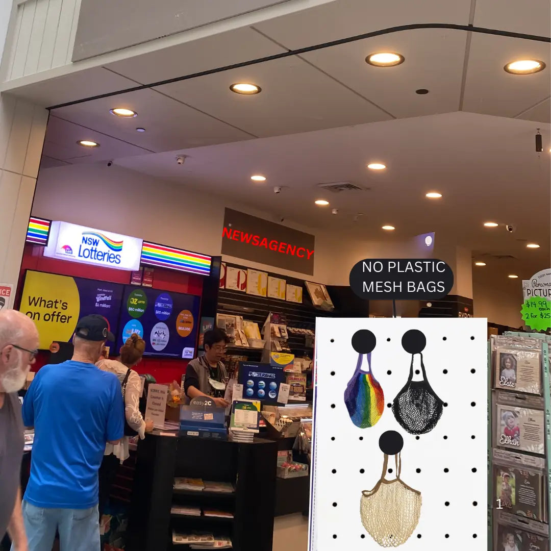 newsagency retailing Earth Totes mesh net bags