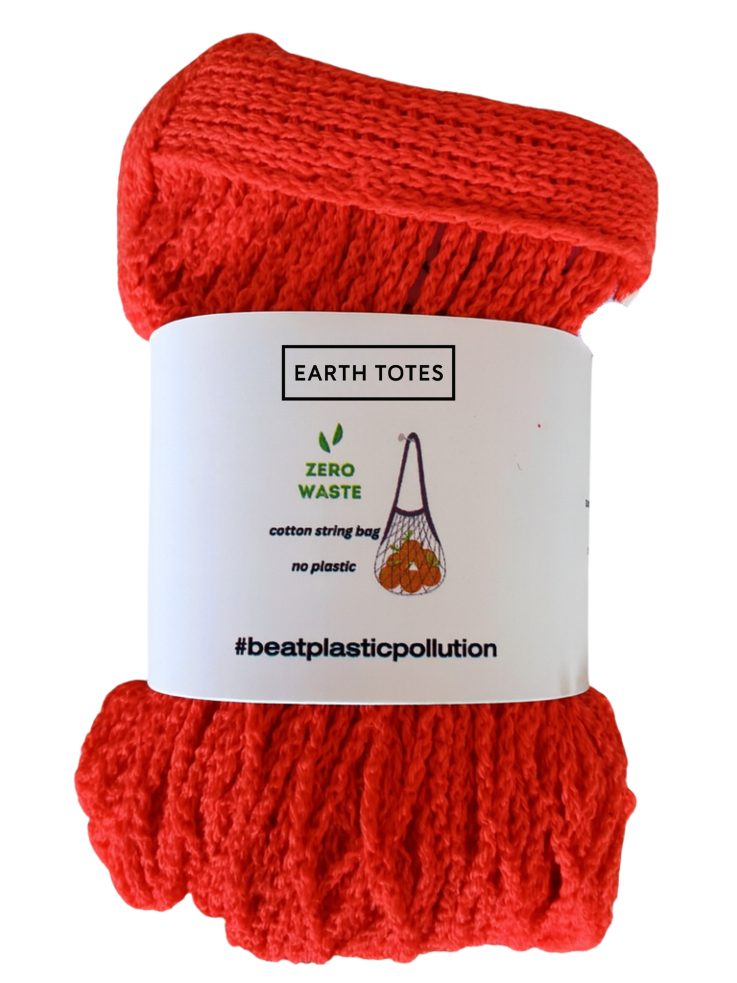 ANNIE mesh net bag rolled with label red