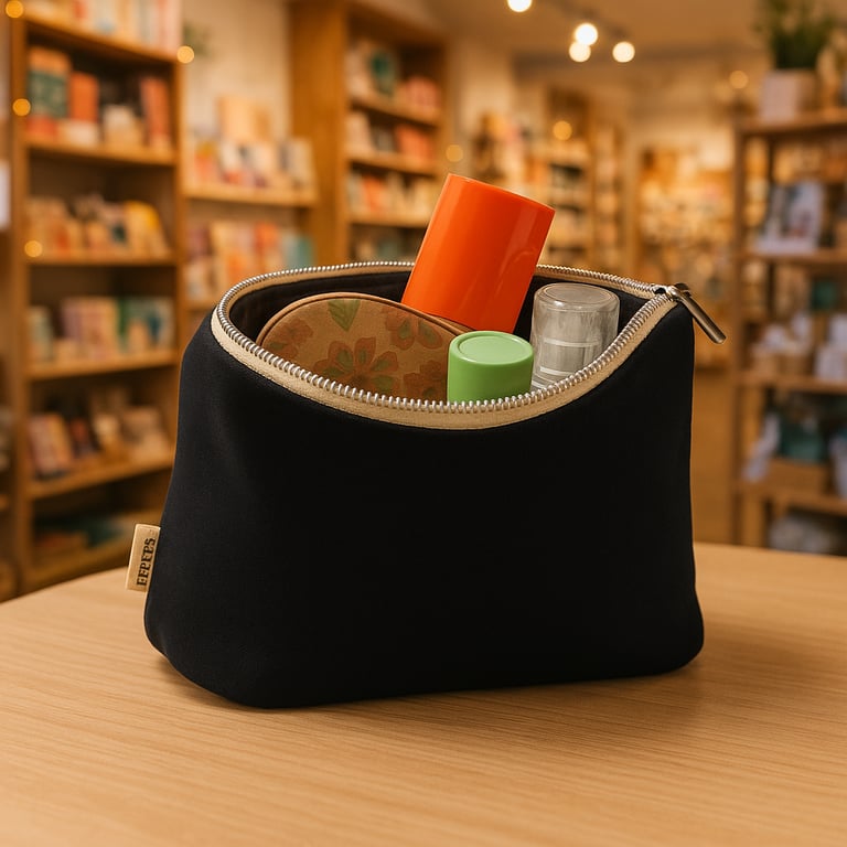 ESME Organic Cotton Makeup Purse  Black Colour 