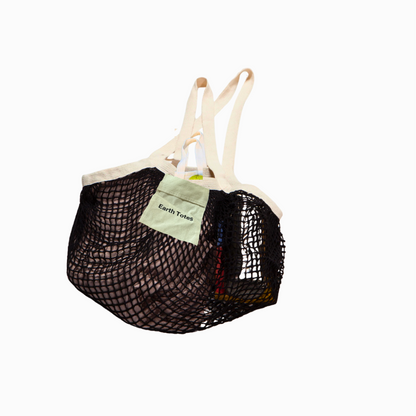 LIZZIE Organic Cotton Net Mesh Bag showing internal pouch