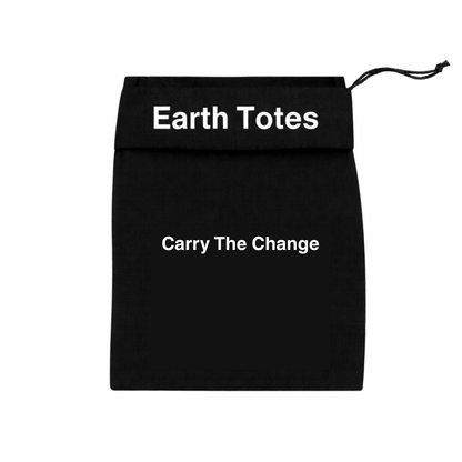 Earth Totes CECILE pocket-fold cotton string bag showing pocket with bag folded in