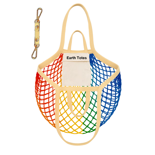Organic Cotton Mesh Bag with Attachable Pouch Set I LYNNIE I B2B Earth Totes