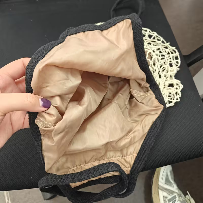 LIZZIE Organic Cotton Pocket-Fold Mesh Tote Lined Double-sided