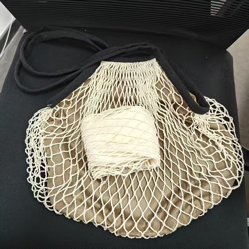 LIZZIE Organic Cotton Pocket-Fold Mesh Tote Lined Double-sided