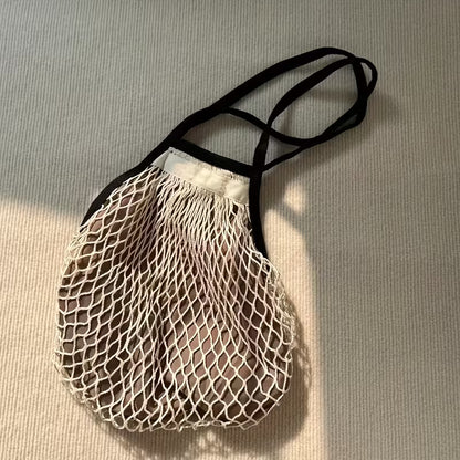 LIZZIE Organic Cotton Pocket-Fold Mesh Tote Lined Double-sided